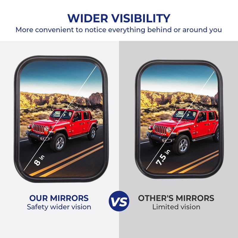 QMPARTS Upgraded Mirrors Doors Off Compatible with Wrangler TJ JK JKU  No Vibrate & Wobble Side View Mirrors  Easy-Install Quick Release Mirror Relocation Kit Compatible with Wrangler 1997-2018 - Image 4